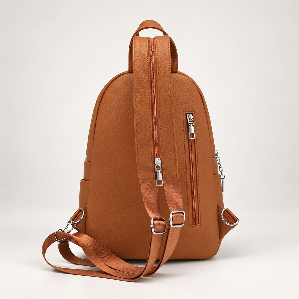 Genevieve Pebbled Everyday Backpack with Front Pocket