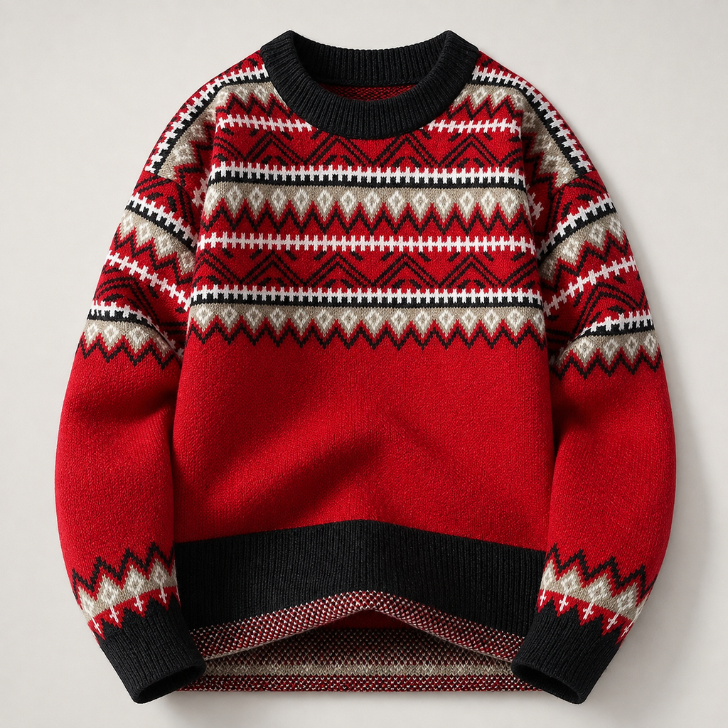 Thierry Geometric Knit Crewneck Sweater