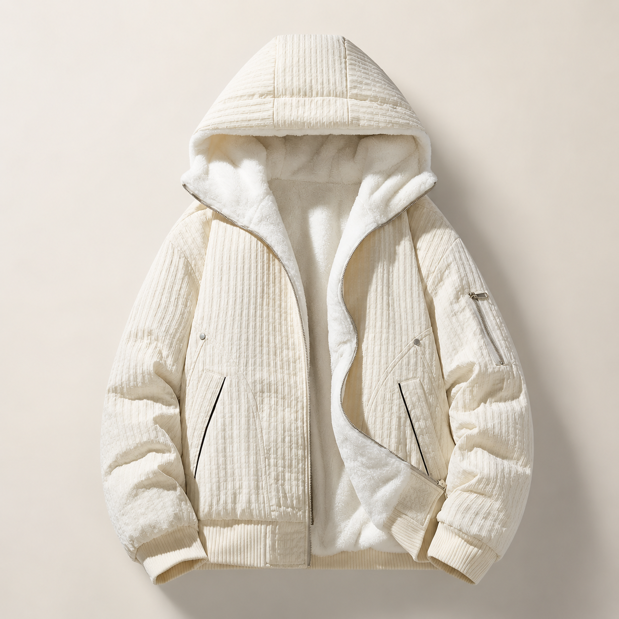 Nolan Men’s Fleece-Lined Hooded Bomber Jacket