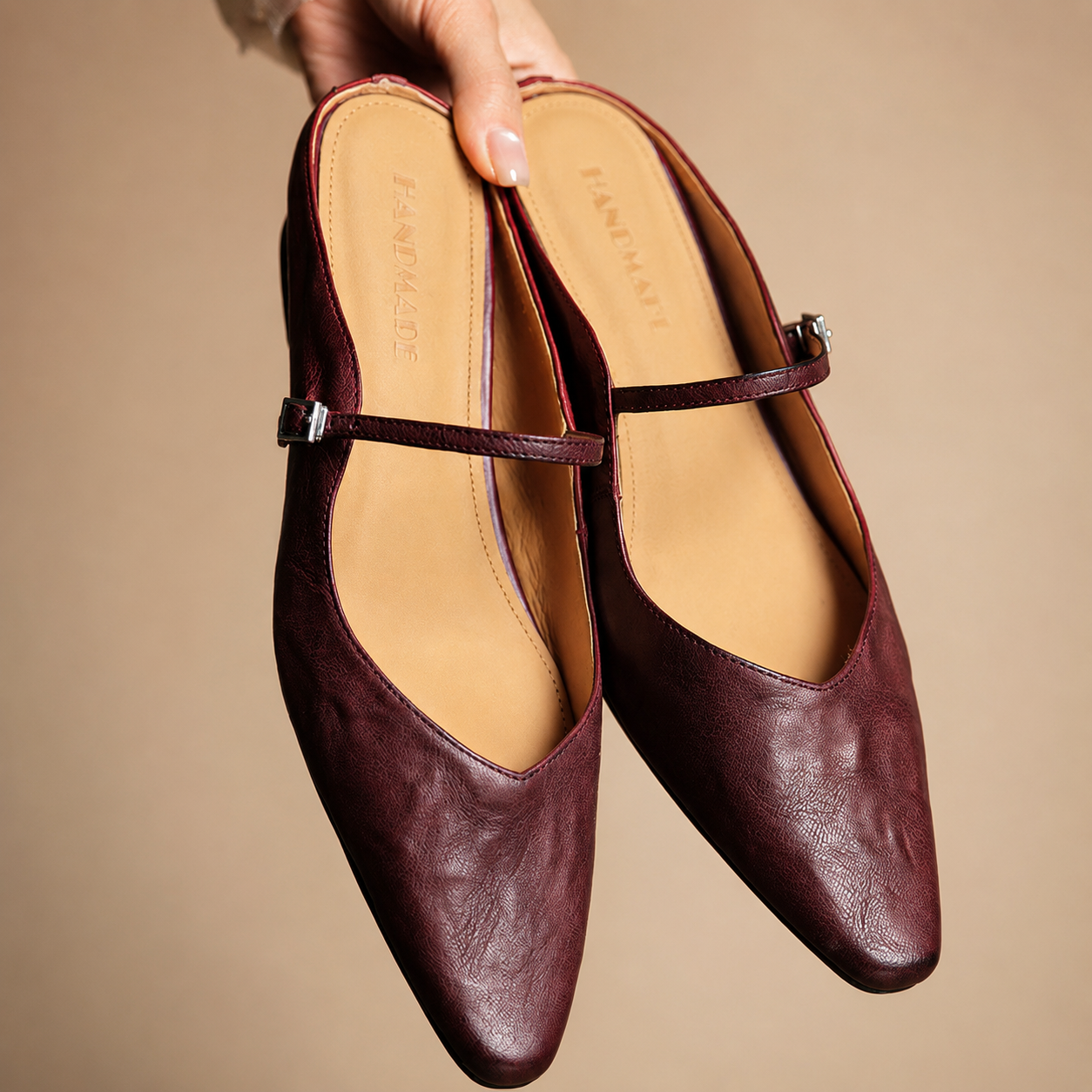 Madison Women’s Genuine Leather Pointed-Toe Mary Jane Mules