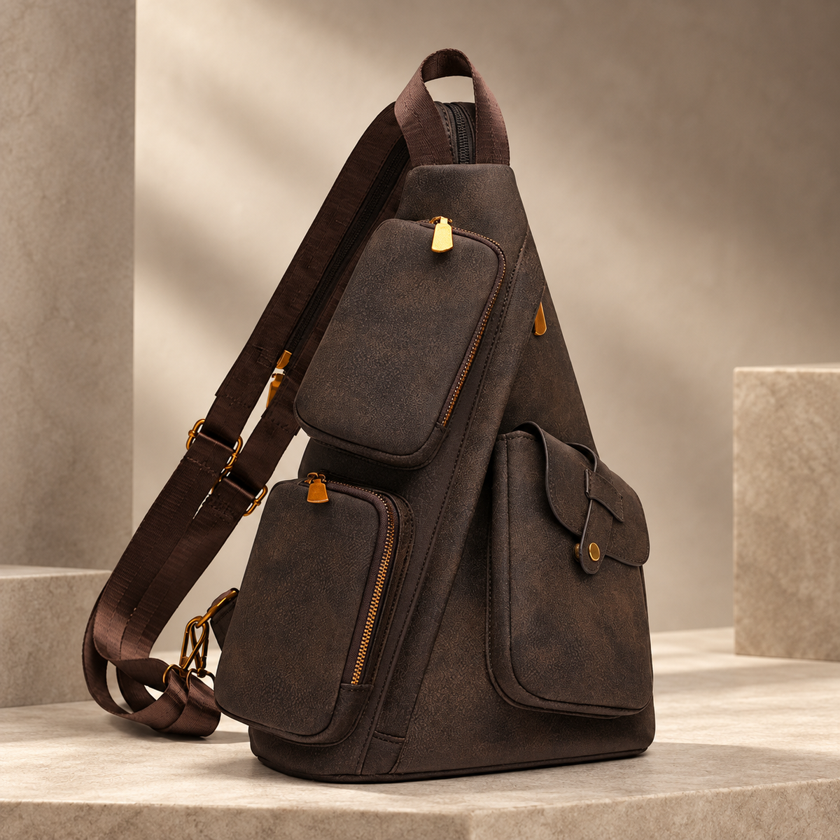 Marisol Women’s Multi-Pocket Sling Backpack – Convertible Crossbody Travel Bag