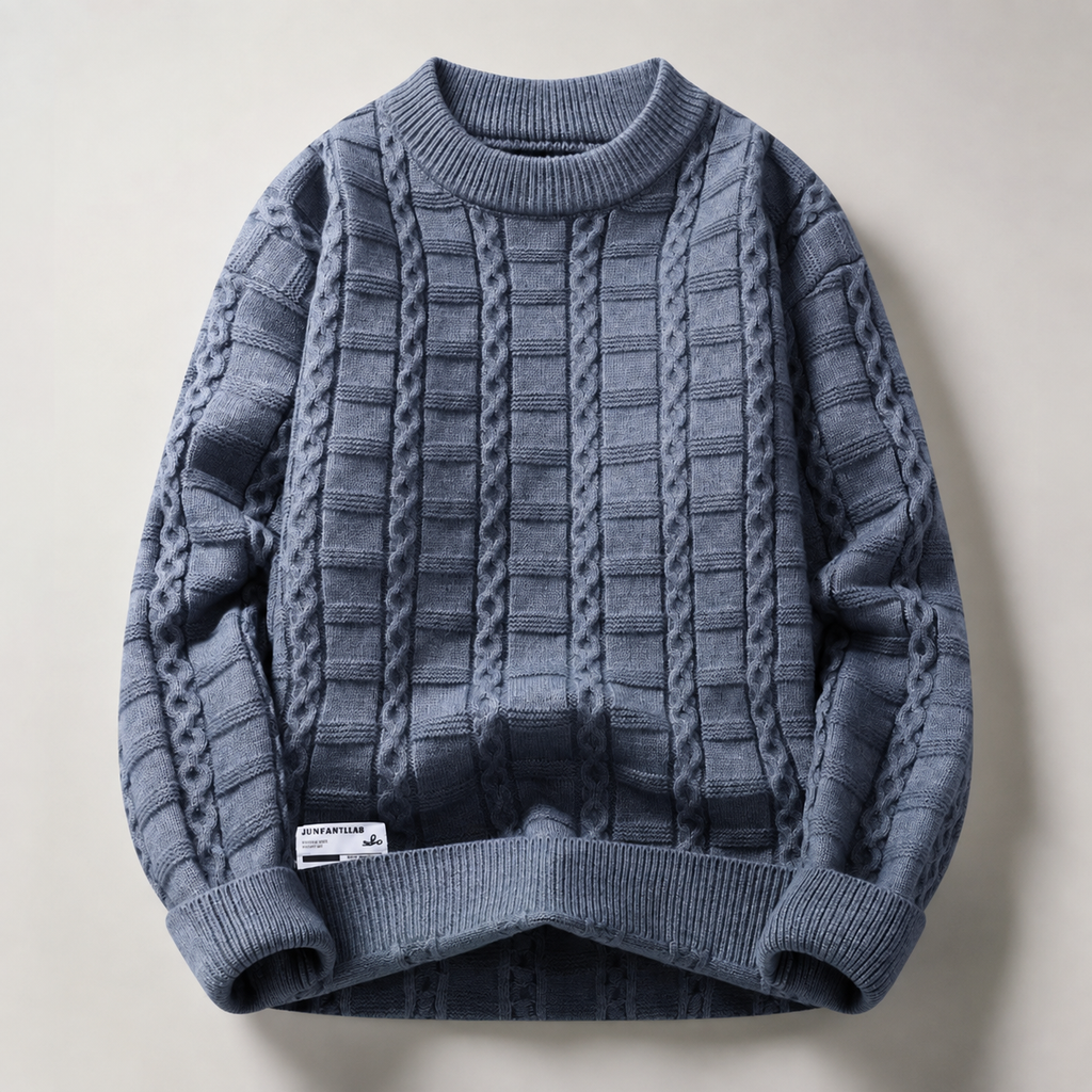 Ethan Textured Cable-Knit Crewneck Sweater