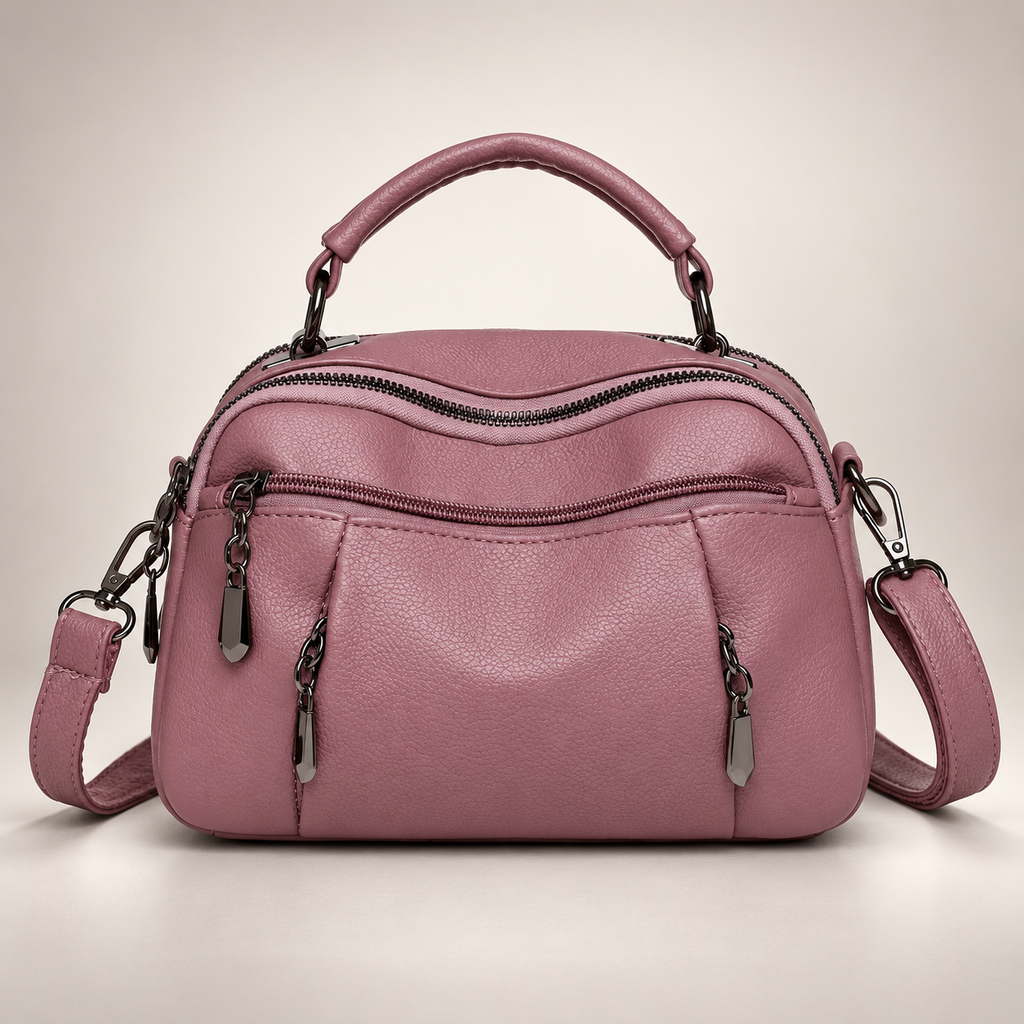 Lucienne Women’s Multi-Pocket Crossbody Handbag – Textured Top Handle Shoulder Bag