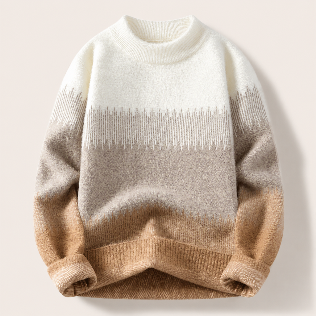 Louis Gradient Mock-Neck Knit Sweater