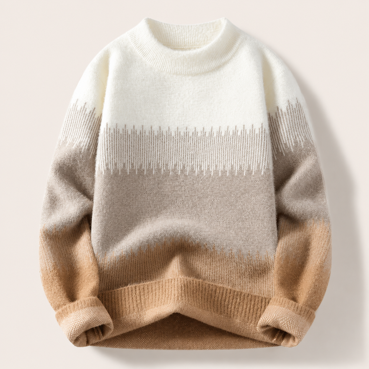 Louis Gradient Mock-Neck Knit Sweater