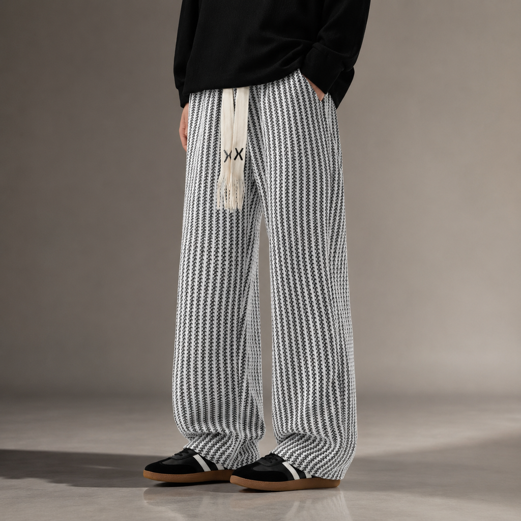 Elliot Hayes Men’s Textured Wide-Leg Knit Pants