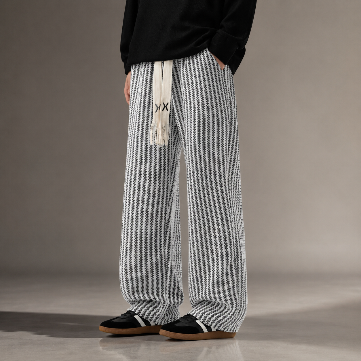 Elliot Hayes Men’s Textured Wide-Leg Knit Pants
