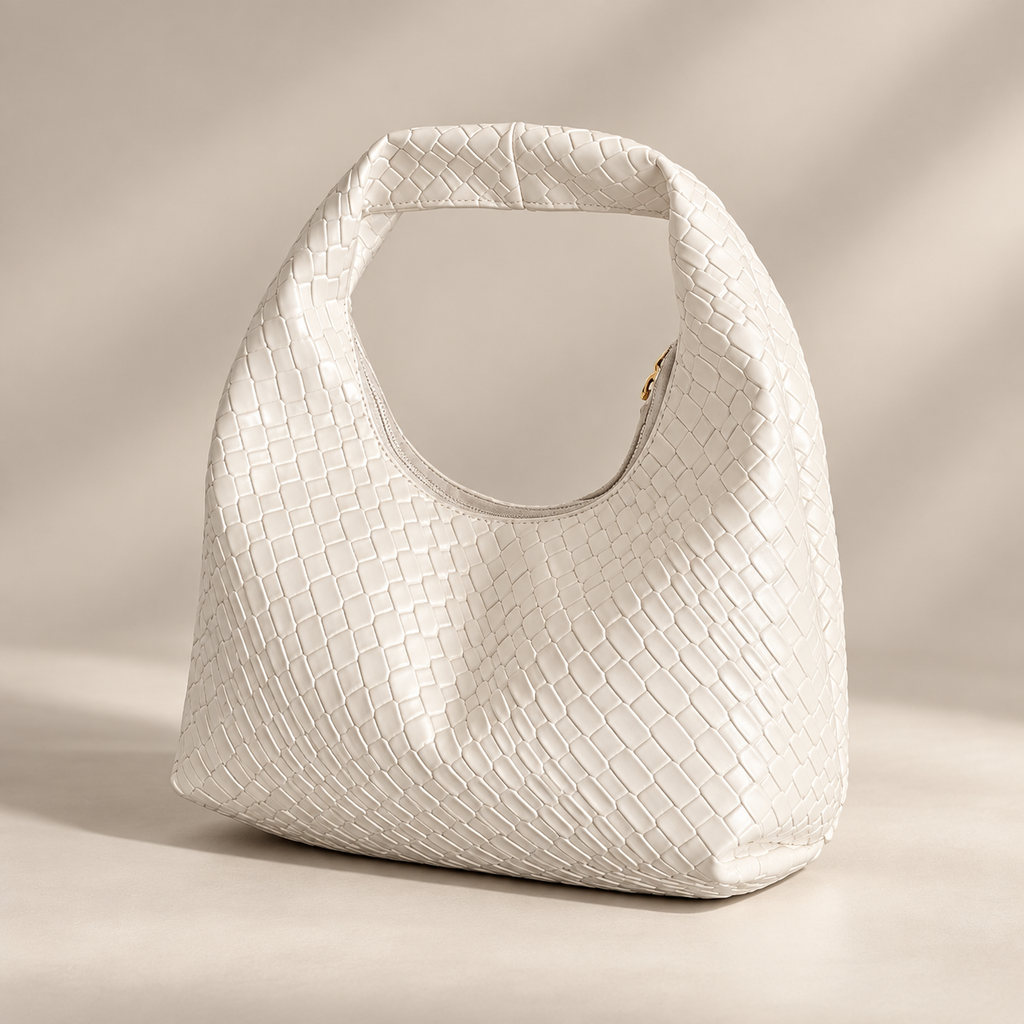 Gianna Croc-Embossed Hobo Handbag with Integrated Top Handle