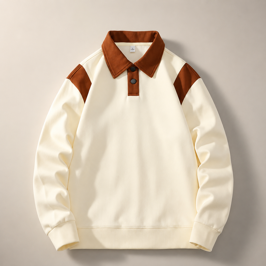Theo Laurent Men’s Color Block Polo Pullover