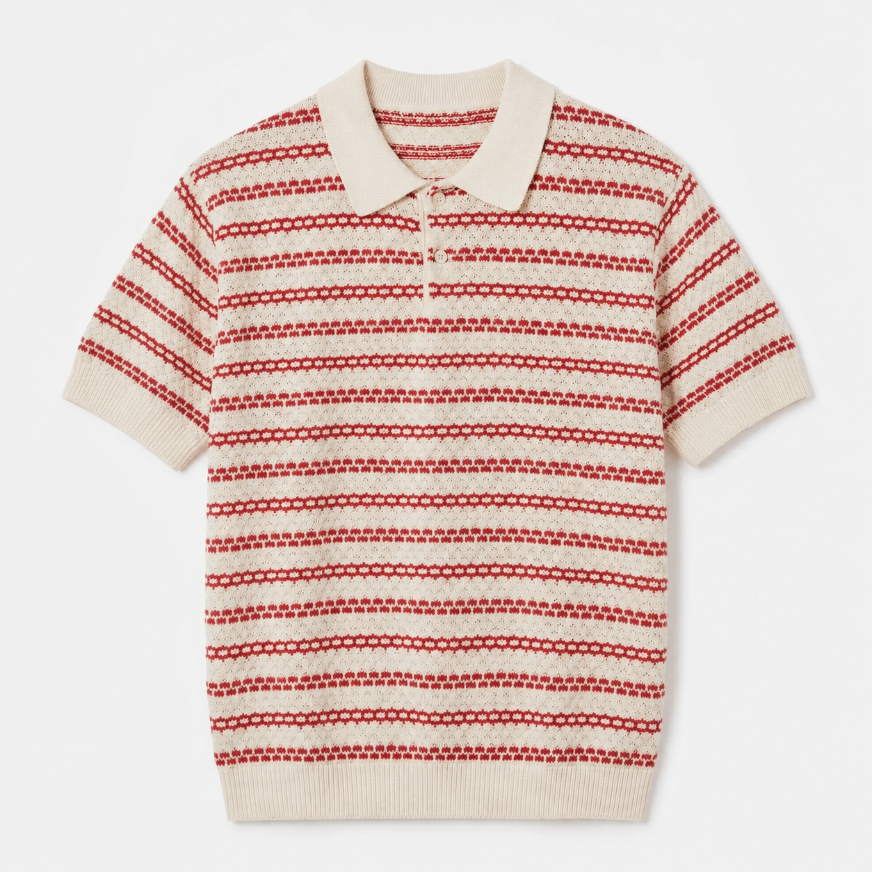 Caleb Men’s Striped Knit Polo Shirt