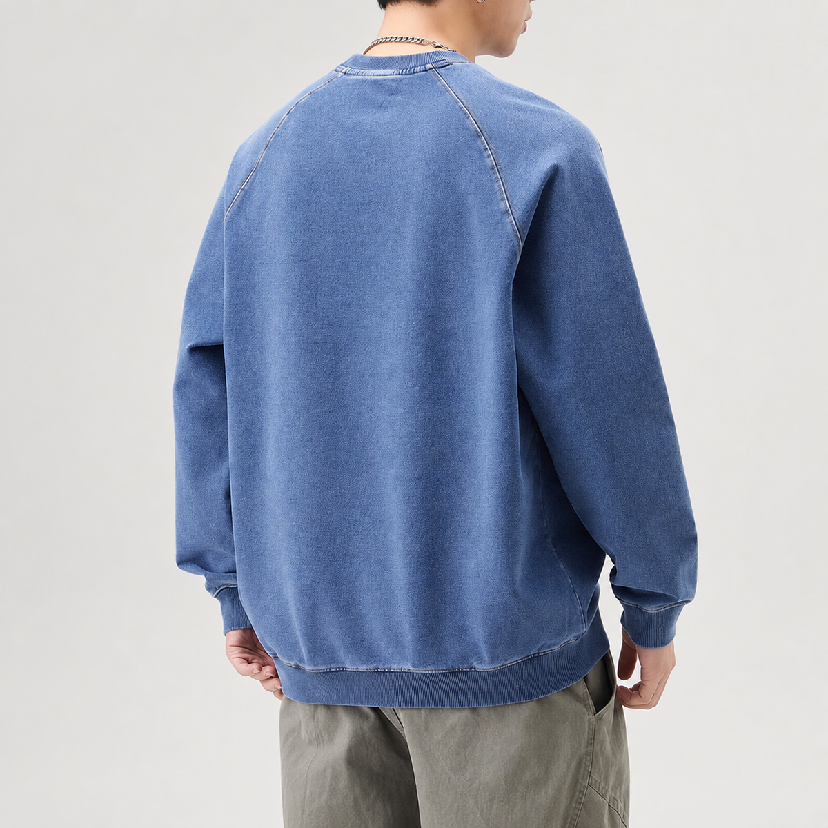 Nico Men’s Washed Knitted Denim Sweatshirt