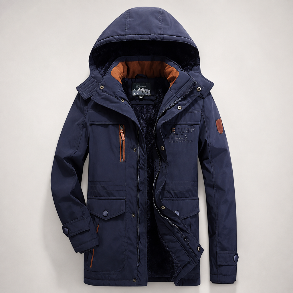Beckett Hooded Utility Jacket – Plush-Lined Multi-Pocket Zip Jacket