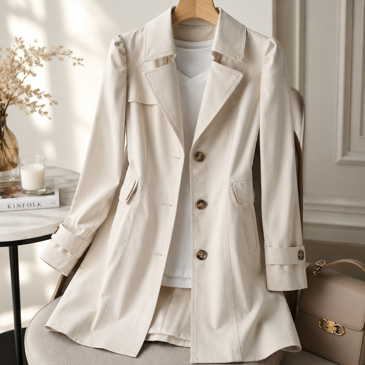 Harper Single-Breasted Trench Coat