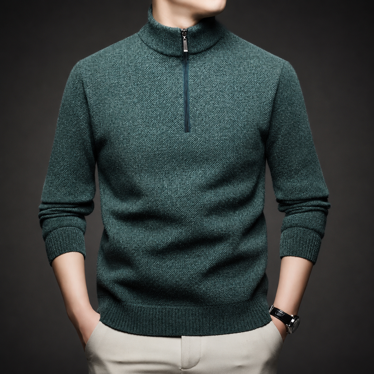 Vincent Men’s Quarter-Zip Knit Sweater