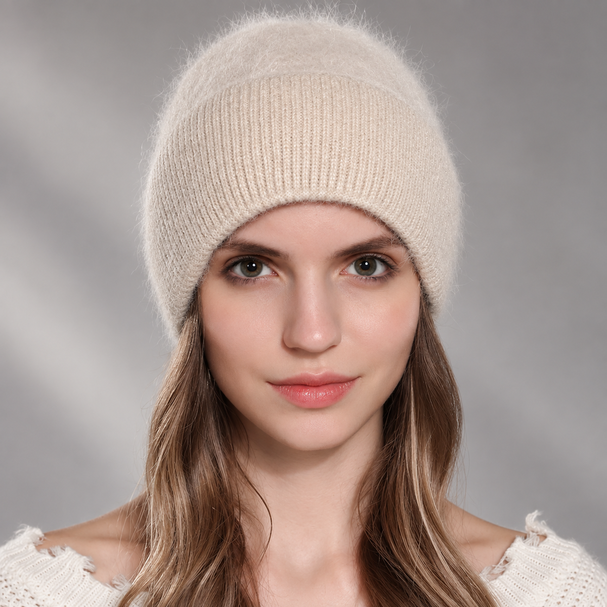 Fiona Women’s Fuzzy Knit Beanie – Soft Ribbed Winter Hat