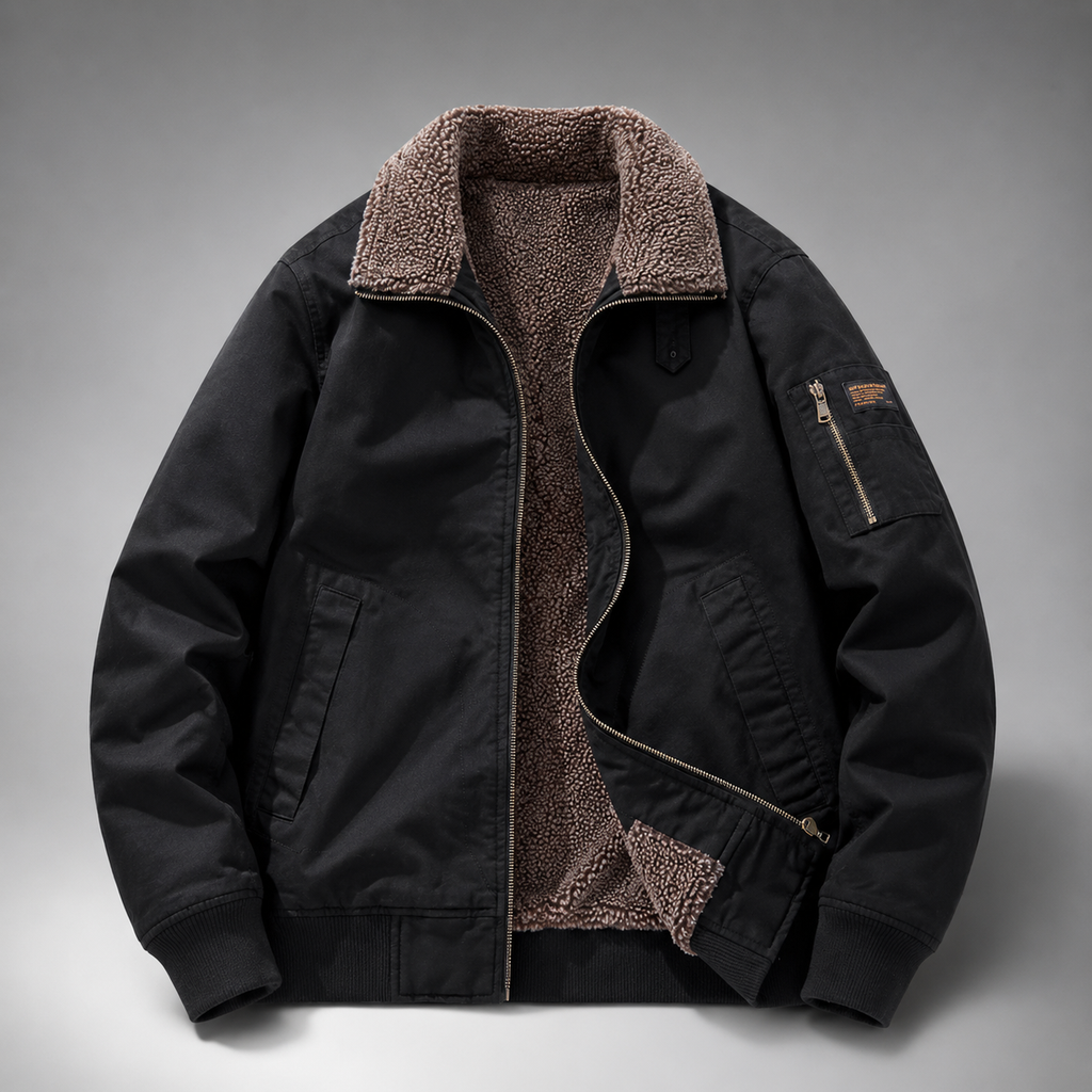Wesley Men’s Sherpa-Lined Bomber Jacket