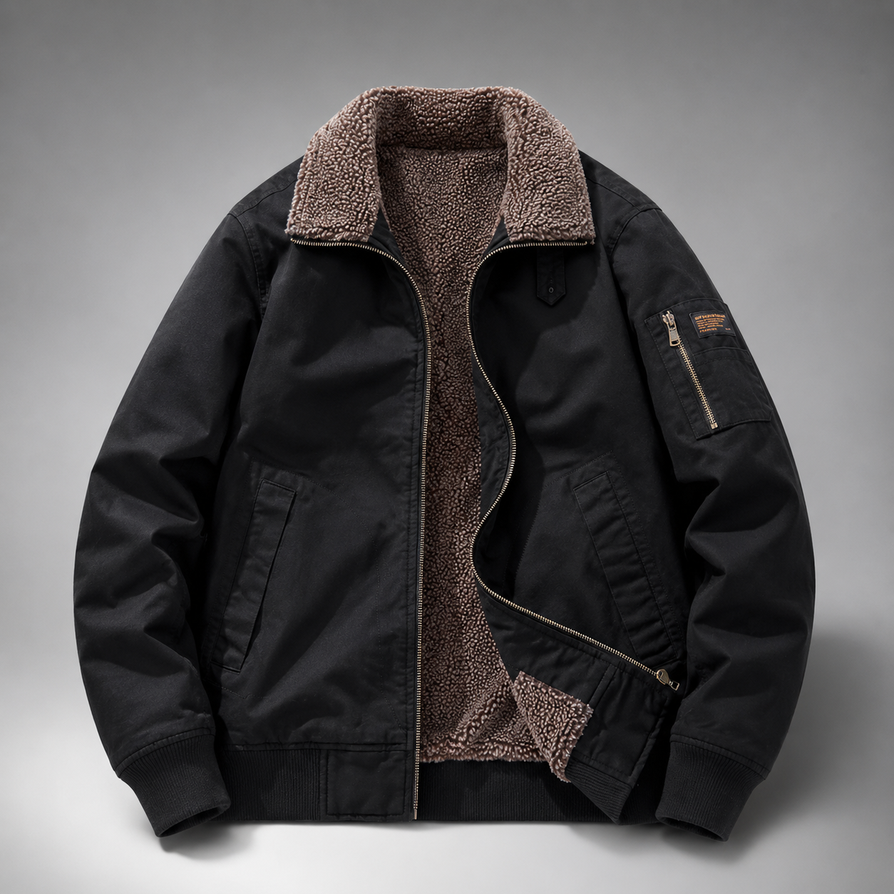 Wesley Men’s Sherpa-Lined Bomber Jacket