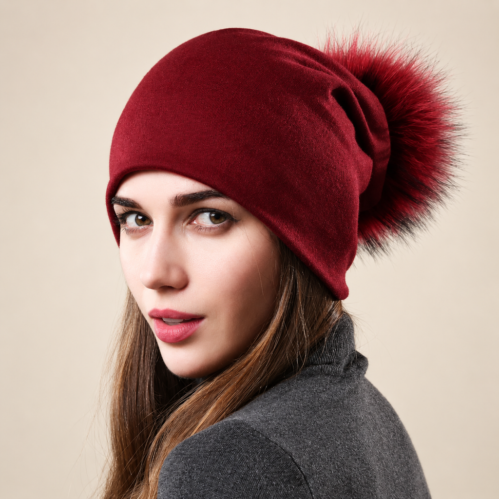 Camille Women’s Slouchy Pom-Pom Beanie