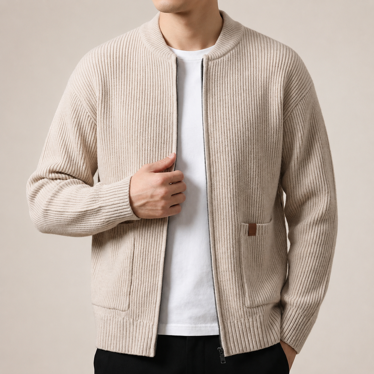 Ethan Men’s Textured Knit Jacket