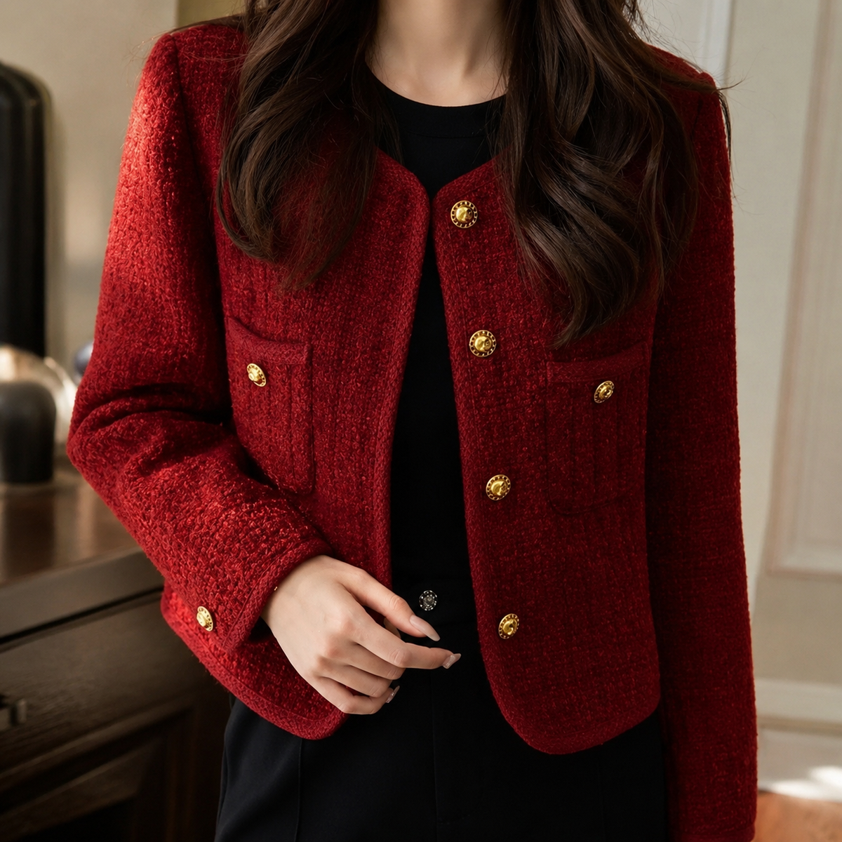 Valentina Women’s Textured Cropped Jacket