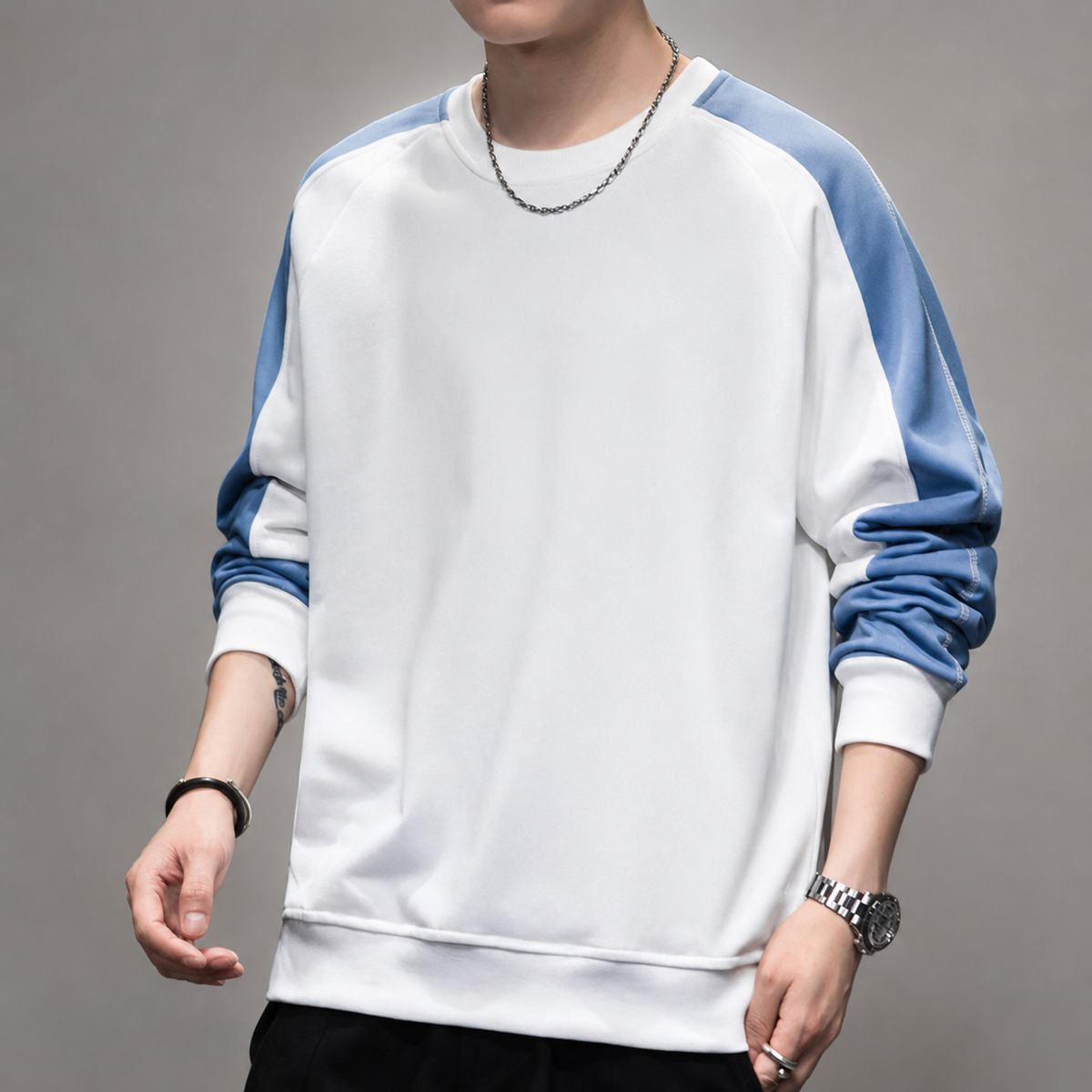 Mason Whitmore Men’s Color Block Crewneck Sweatshirt
