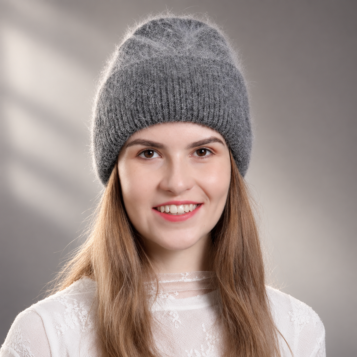 Elodie Fuzzy Knit Cuffed Beanie – Soft Ribbed Winter Hat