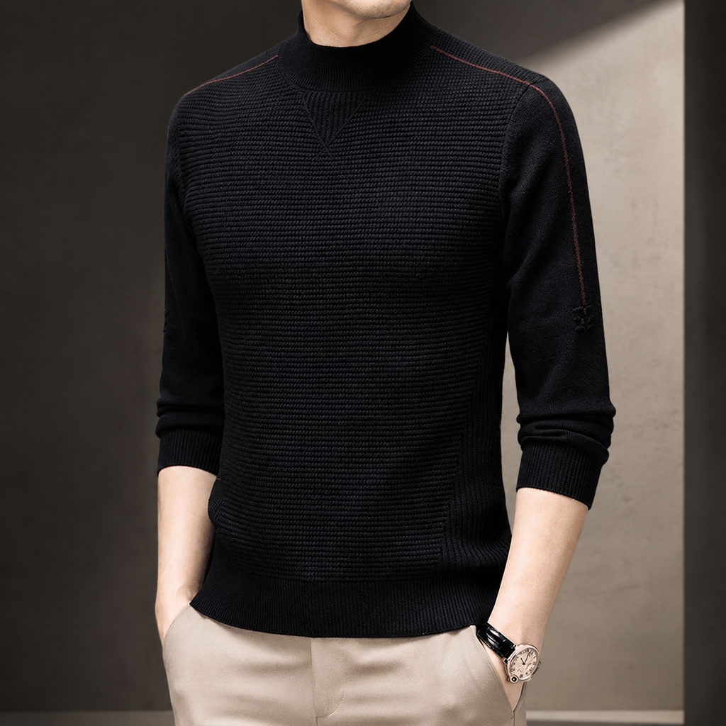 Luca Moretti Men’s Textured Mock-Neck Knit Sweater