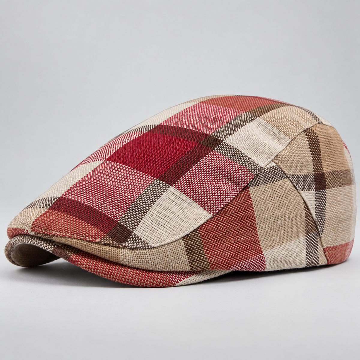 Bennett Men’s Plaid Flat Cap – Classic Check Driving Newsboy Hat