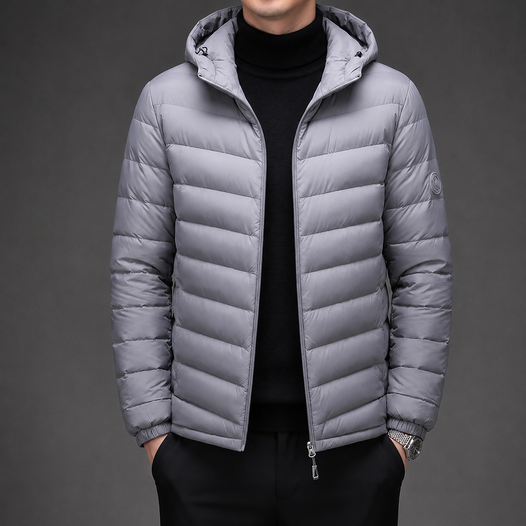 Caleb Men’s Lightweight Hooded Down Puffer Jacket