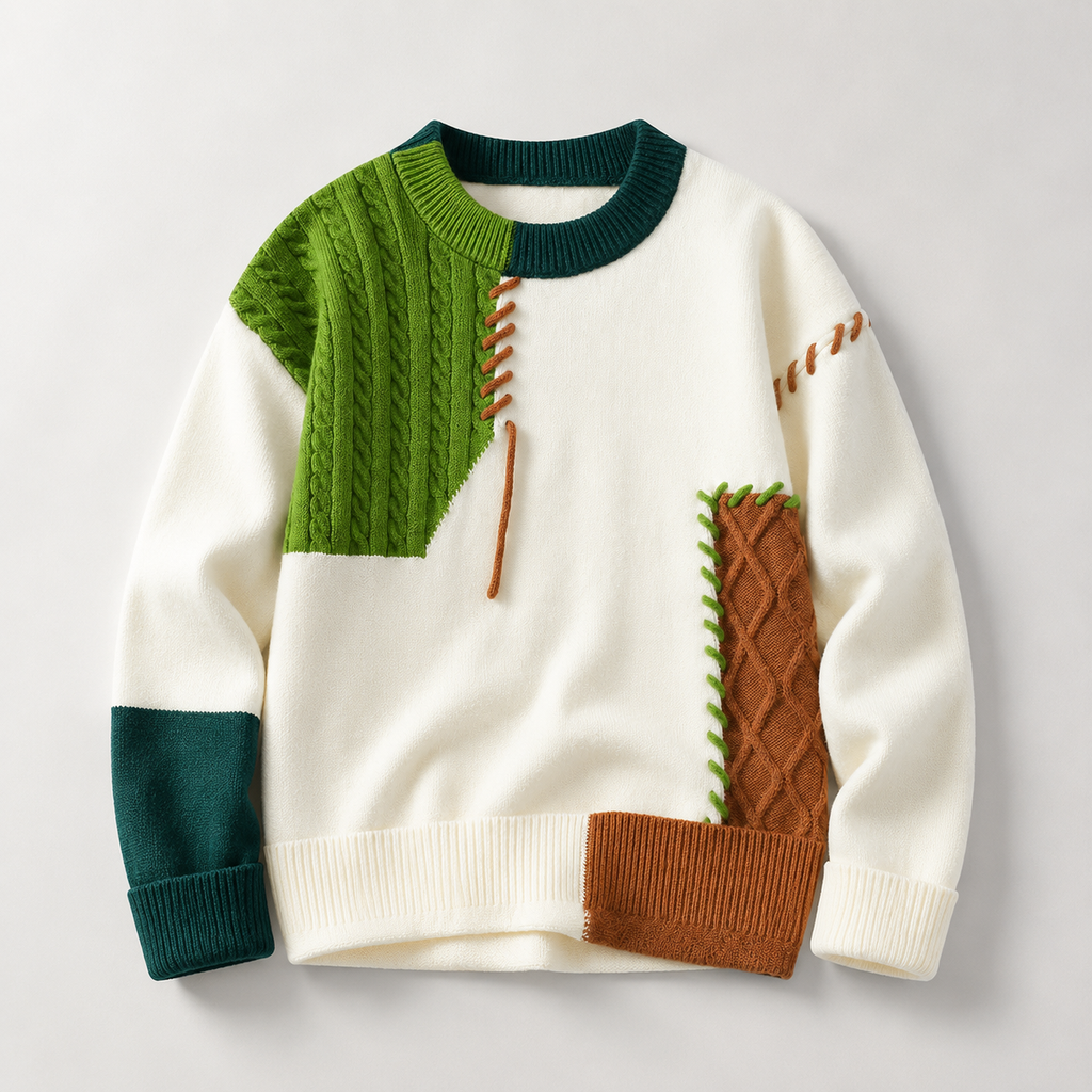 James Men’s Textured Patchwork Knit Pullover