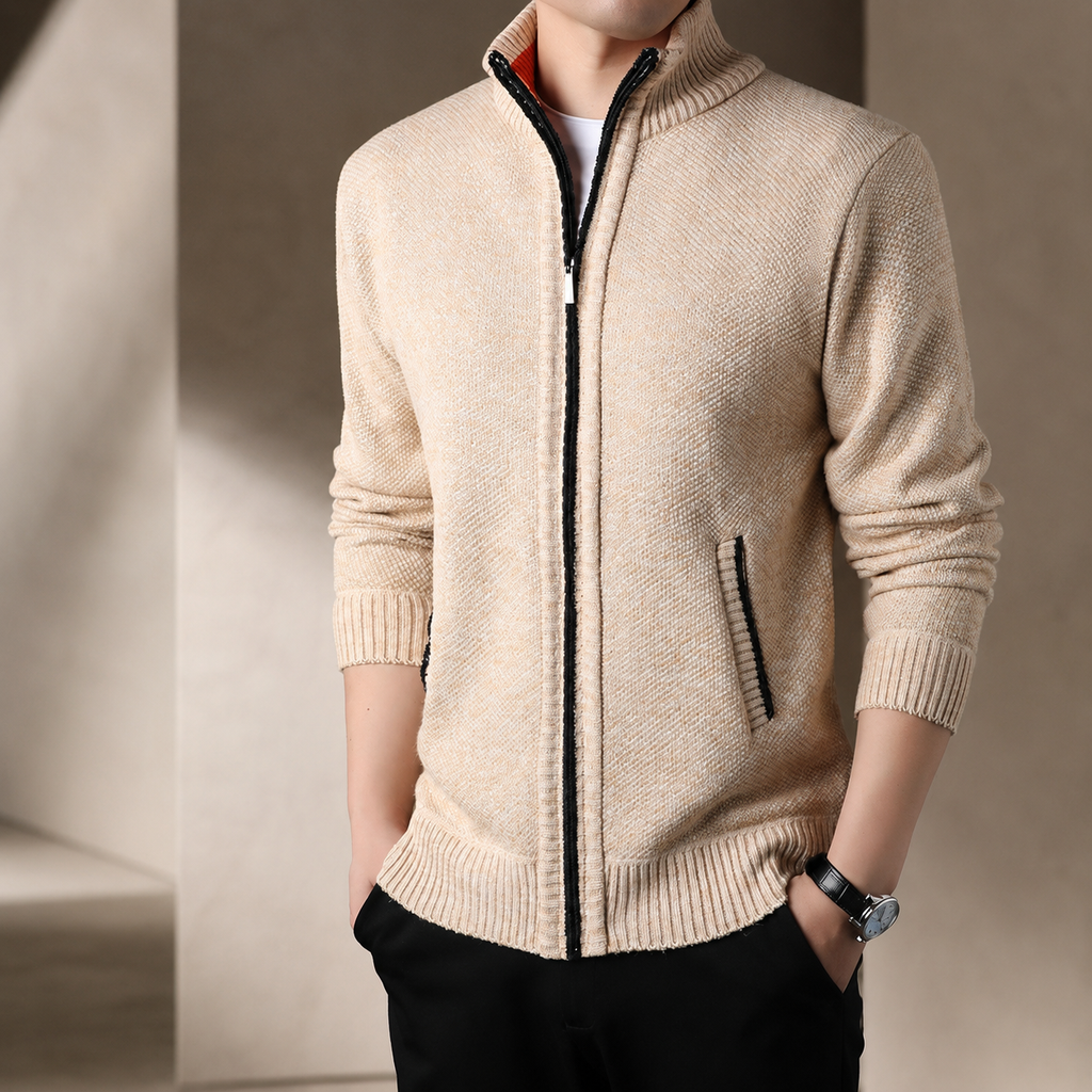 Trevor Men’s Textured Full-Zip Knit Cardigan