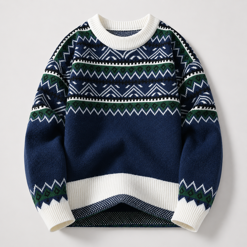 Thierry Geometric Knit Crewneck Sweater