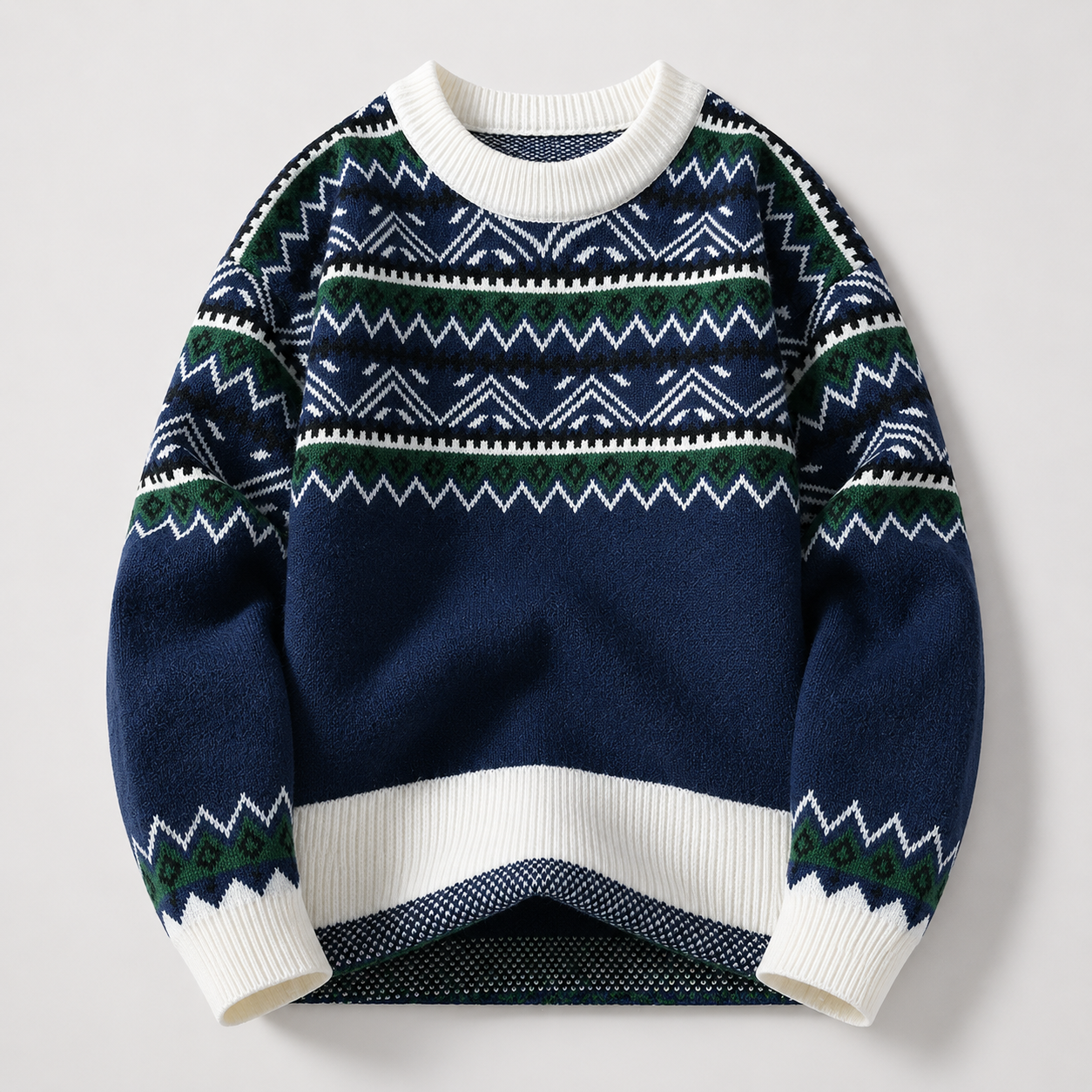 Thierry Geometric Knit Crewneck Sweater