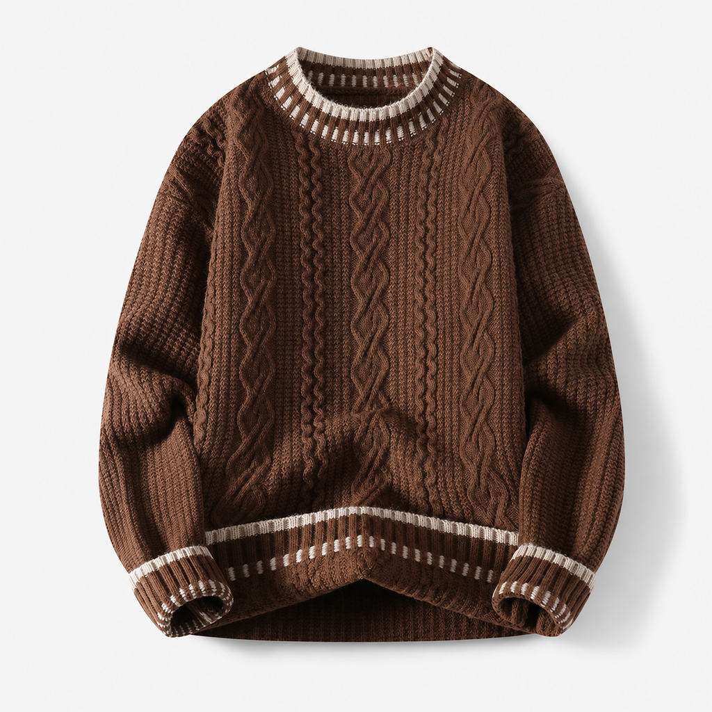 Harrison Cable-Knit Crewneck Sweater