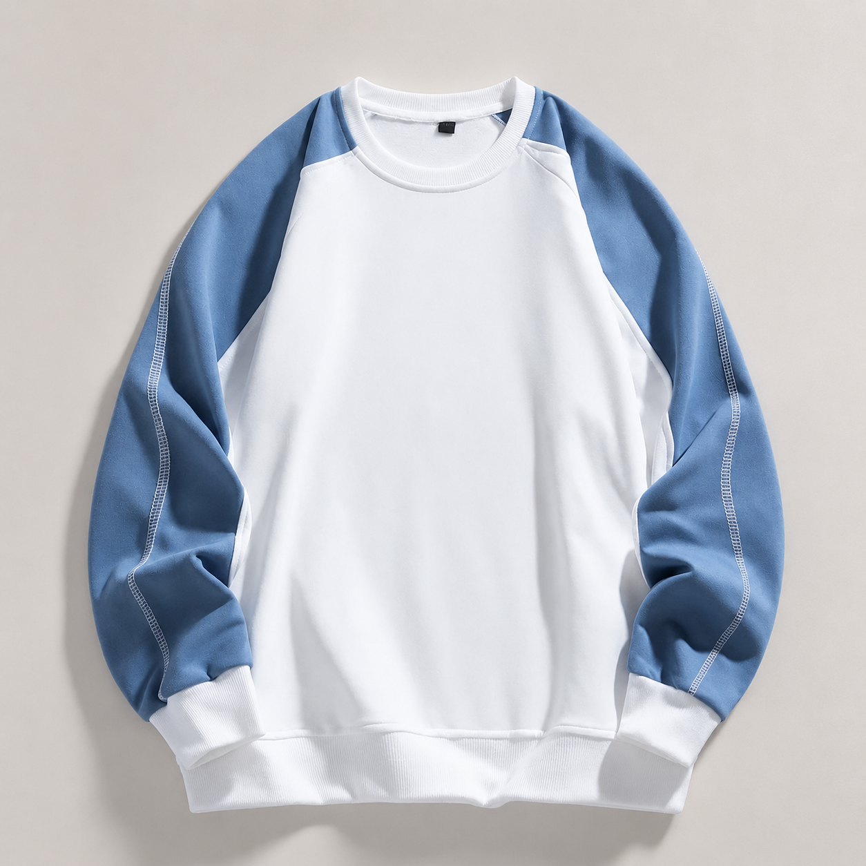 Preston Color-Block Raglan Crewneck Sweatshirt – Long Sleeve Contrast Pullover