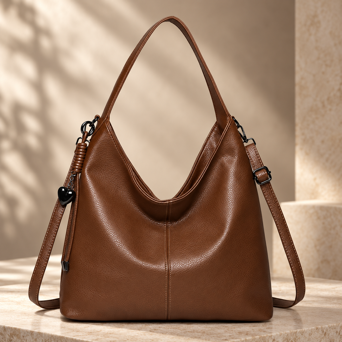 Bianca Women’s Hobo Shoulder Bag – Pebbled Crossbody Handbag with Adjustable Strap