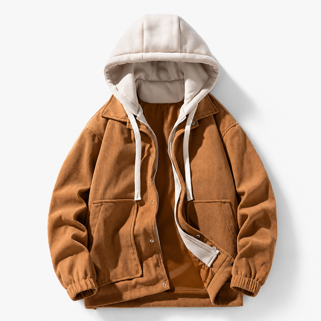 Ellis Corduroy-Textured Hooded Jacket