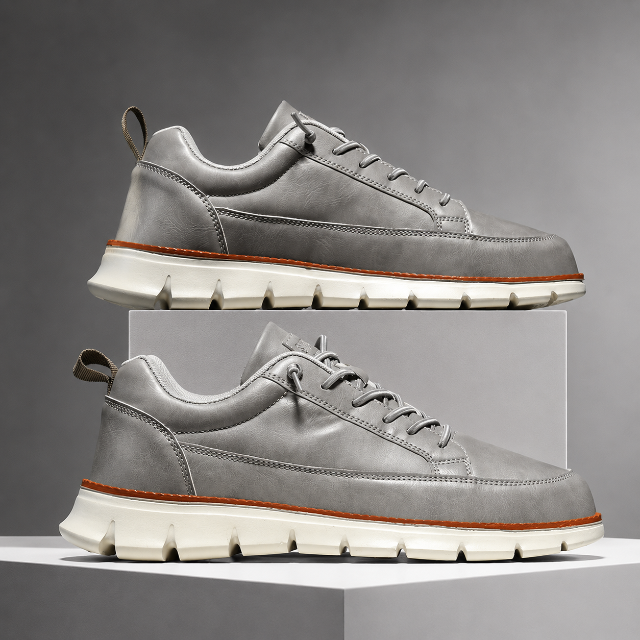 Logan Men’s Lace-Up Casual Walking Sneakers with Flexible Sole