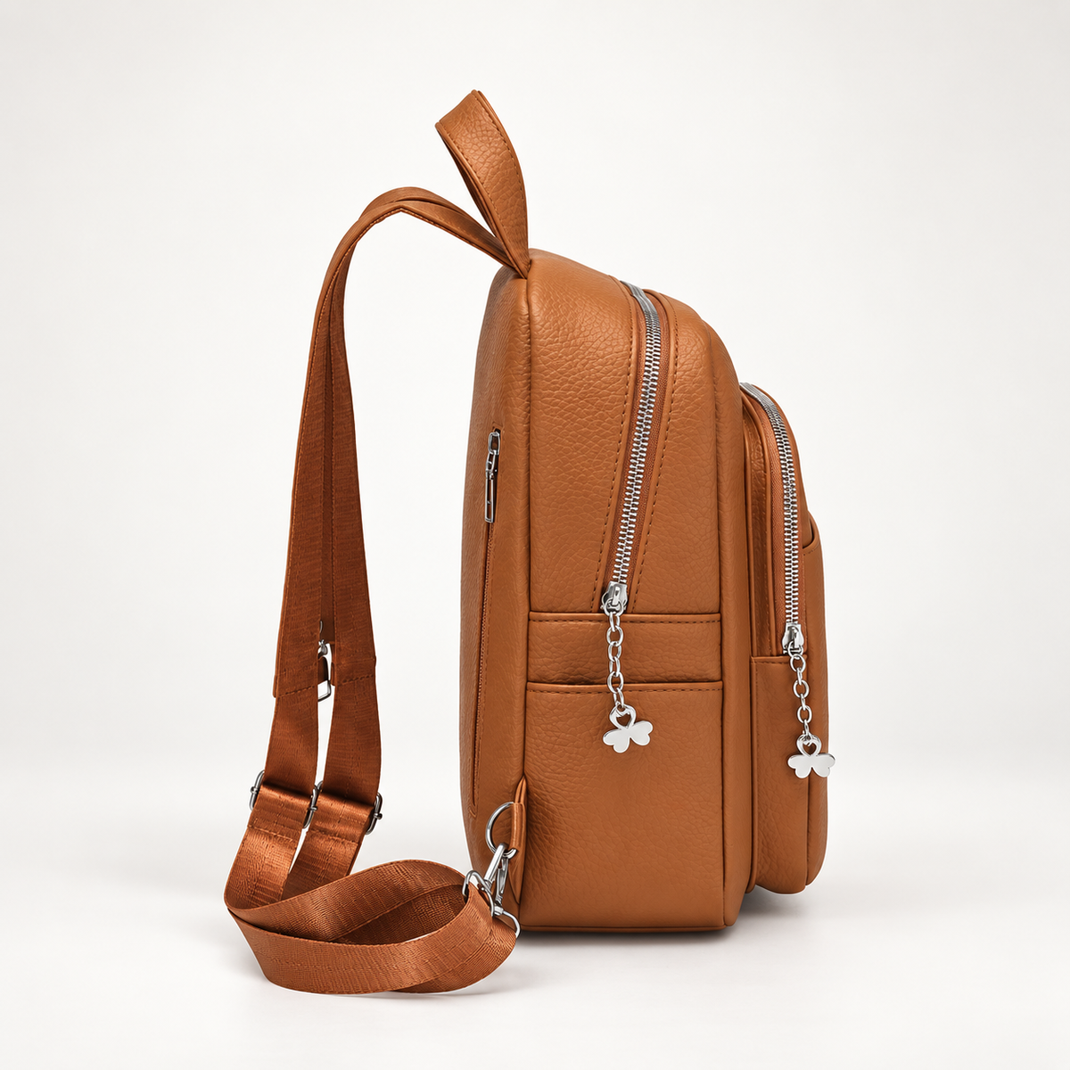 Genevieve Pebbled Everyday Backpack with Front Pocket