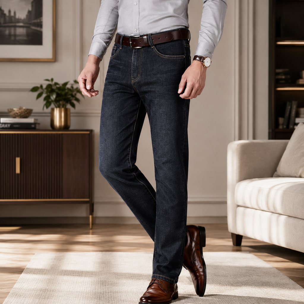 Harrison Classic Straight-Fit Stretch Denim Jeans