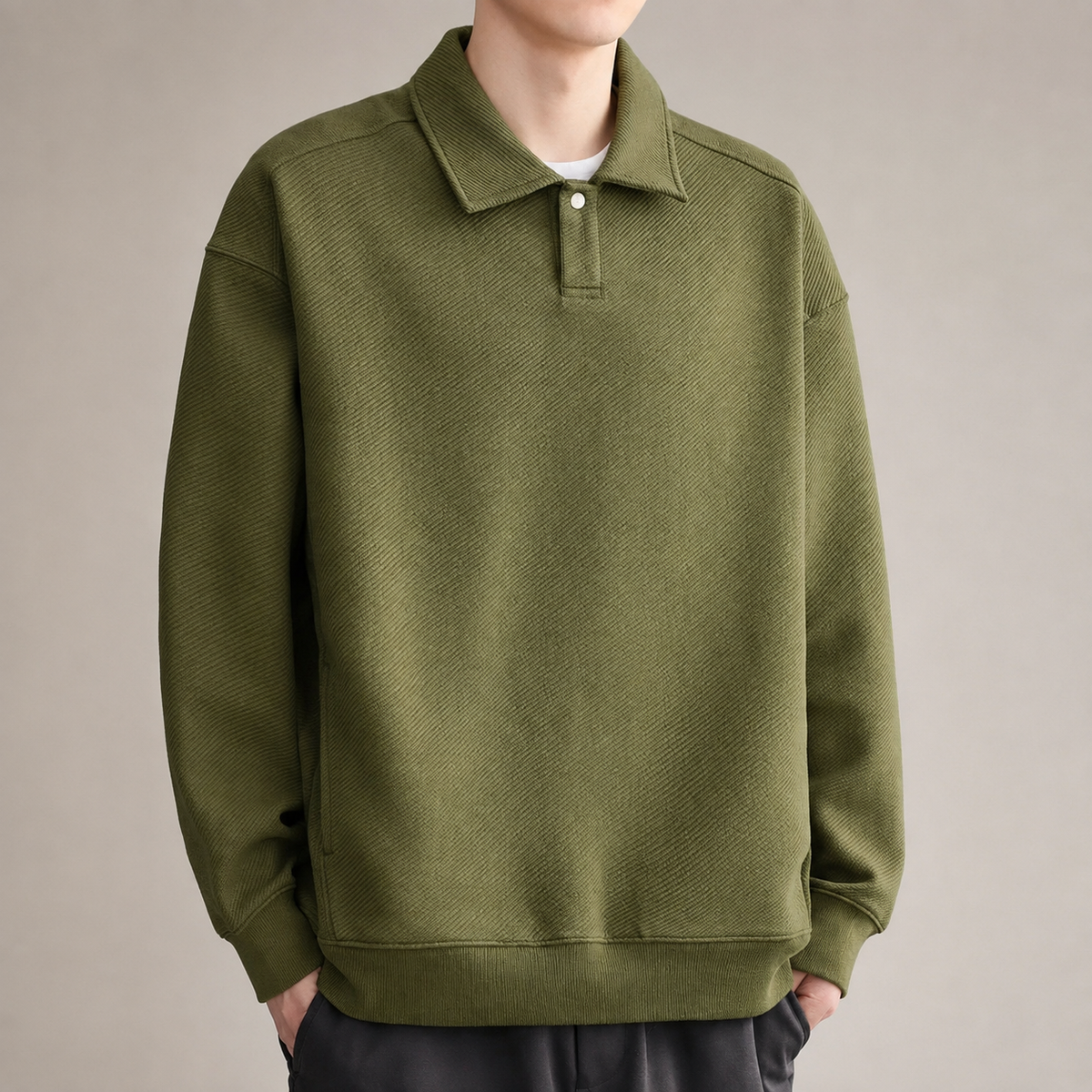 Caleb Rossi Men’s Textured Polo Pullover
