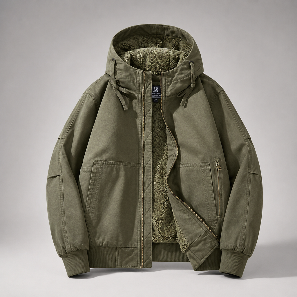 Callum Fleece-Lined Hooded Utility Jacket