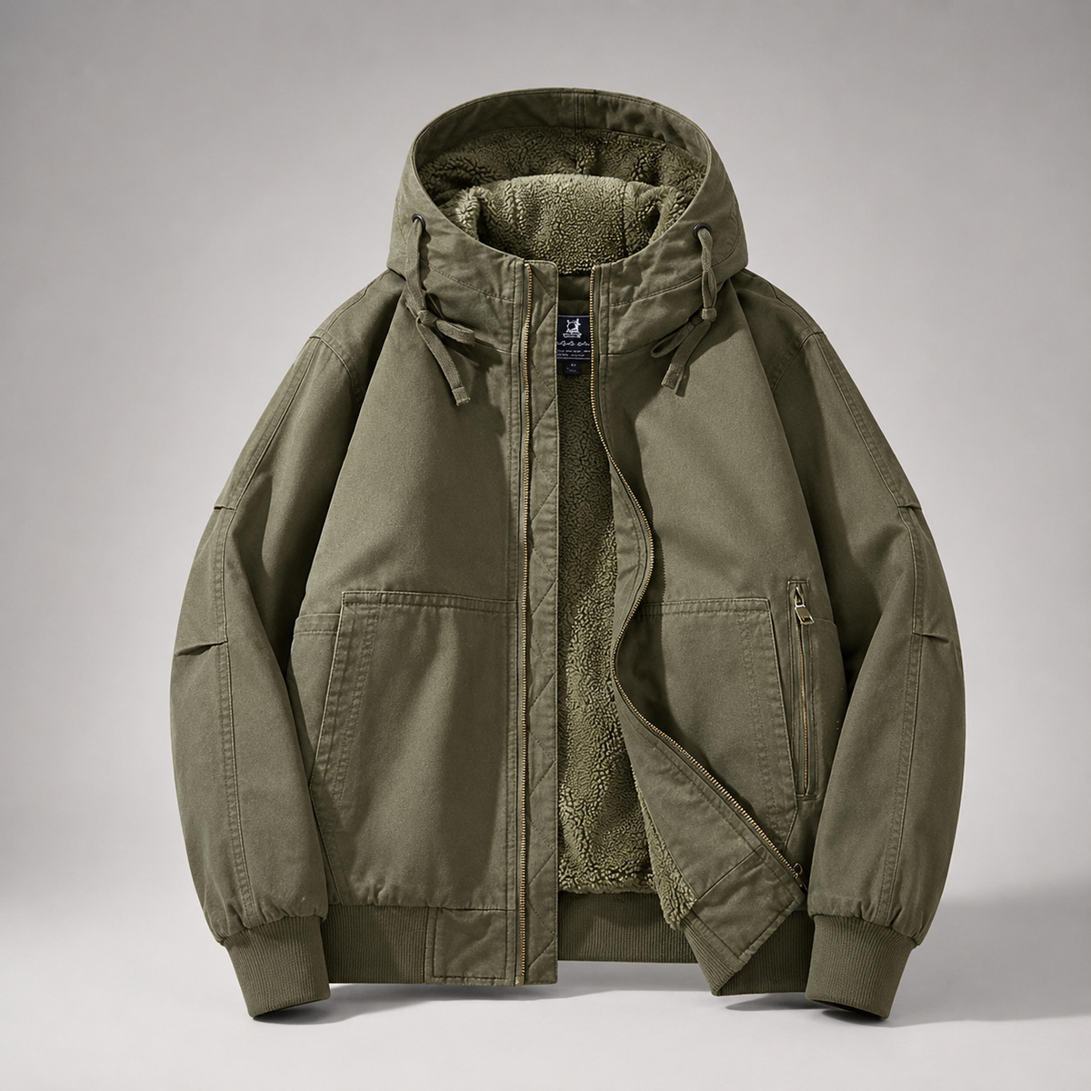 Callum Fleece-Lined Hooded Utility Jacket