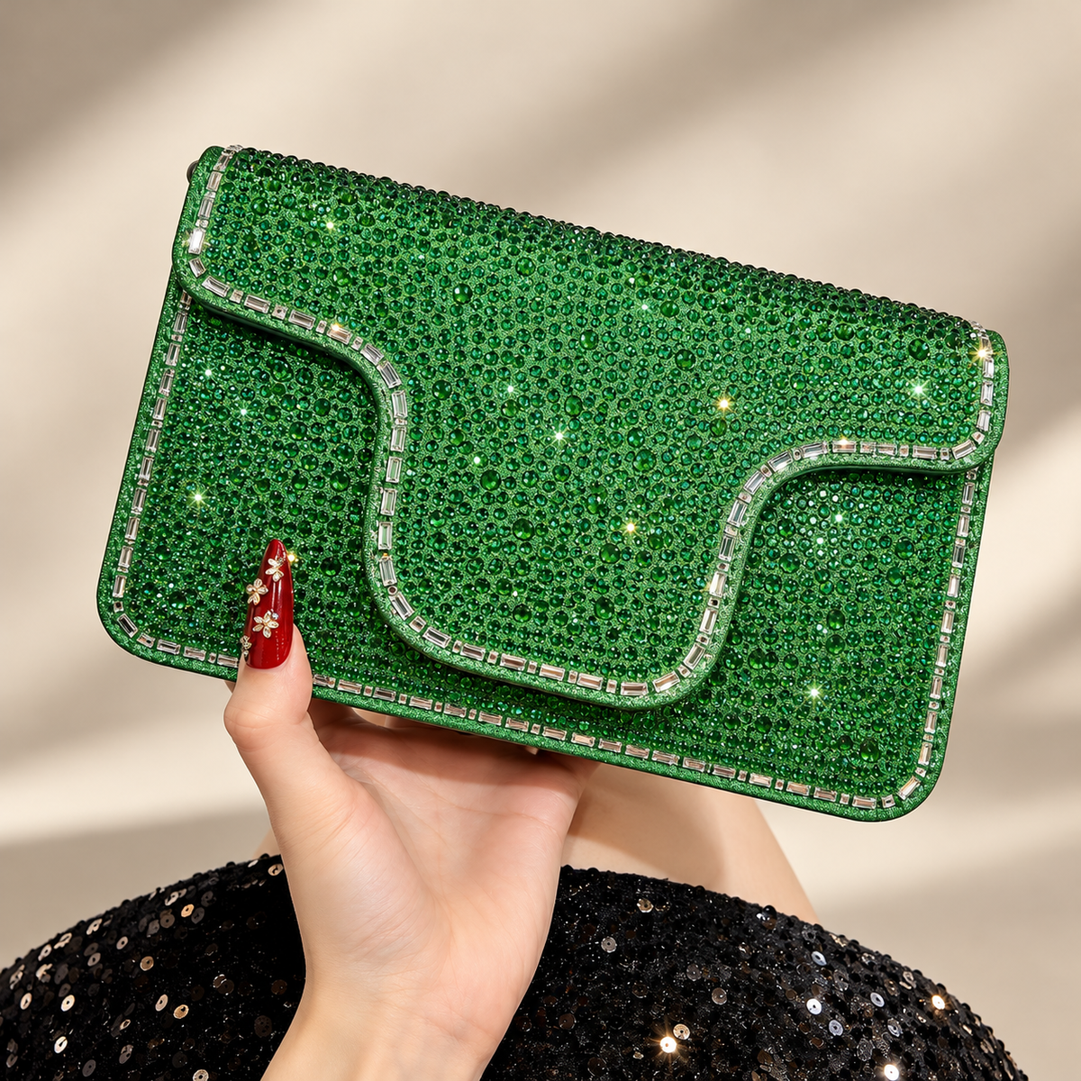 Valentina Crystal Rhinestone Evening Clutch Bag