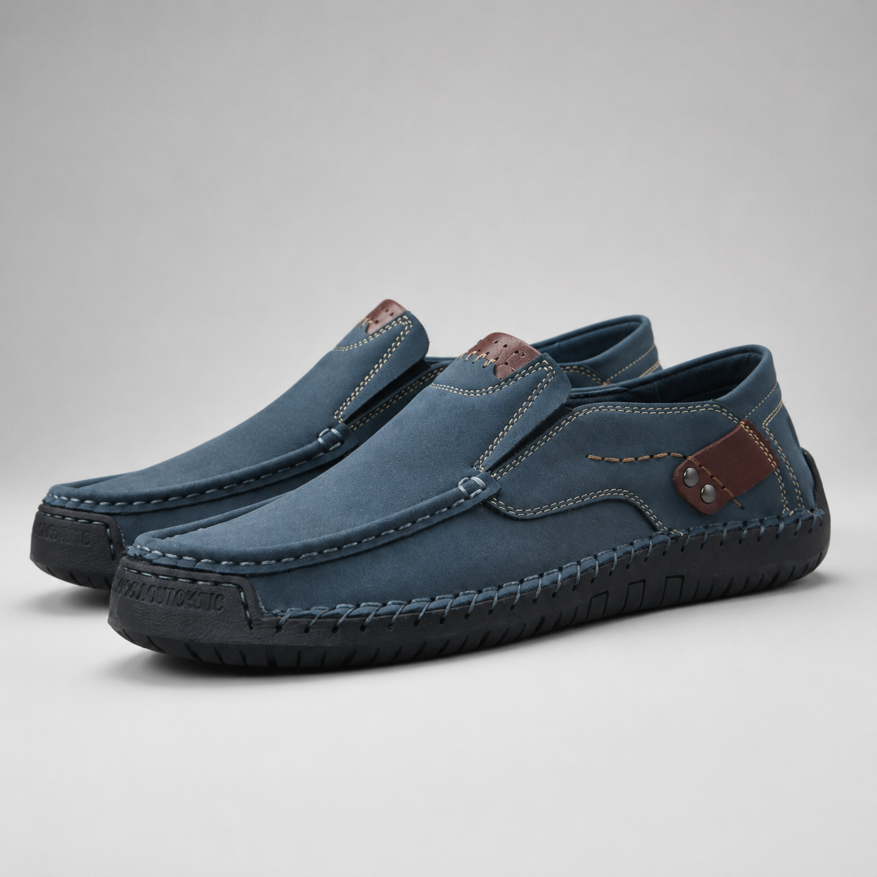 Thomas Casual Slip-On Loafers with Hand-Stitched Detail and Flexible Sole