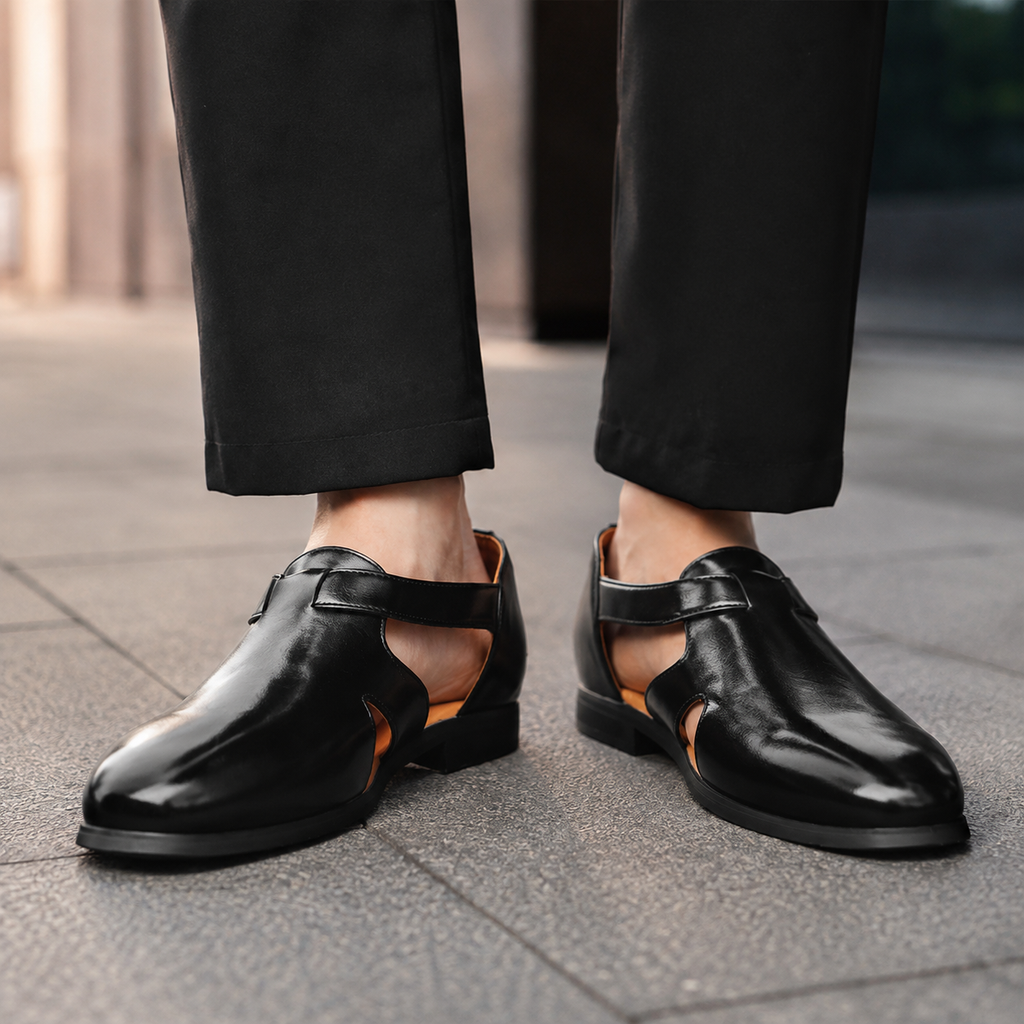 Logan Genuine Leather Closed-Toe Sandals