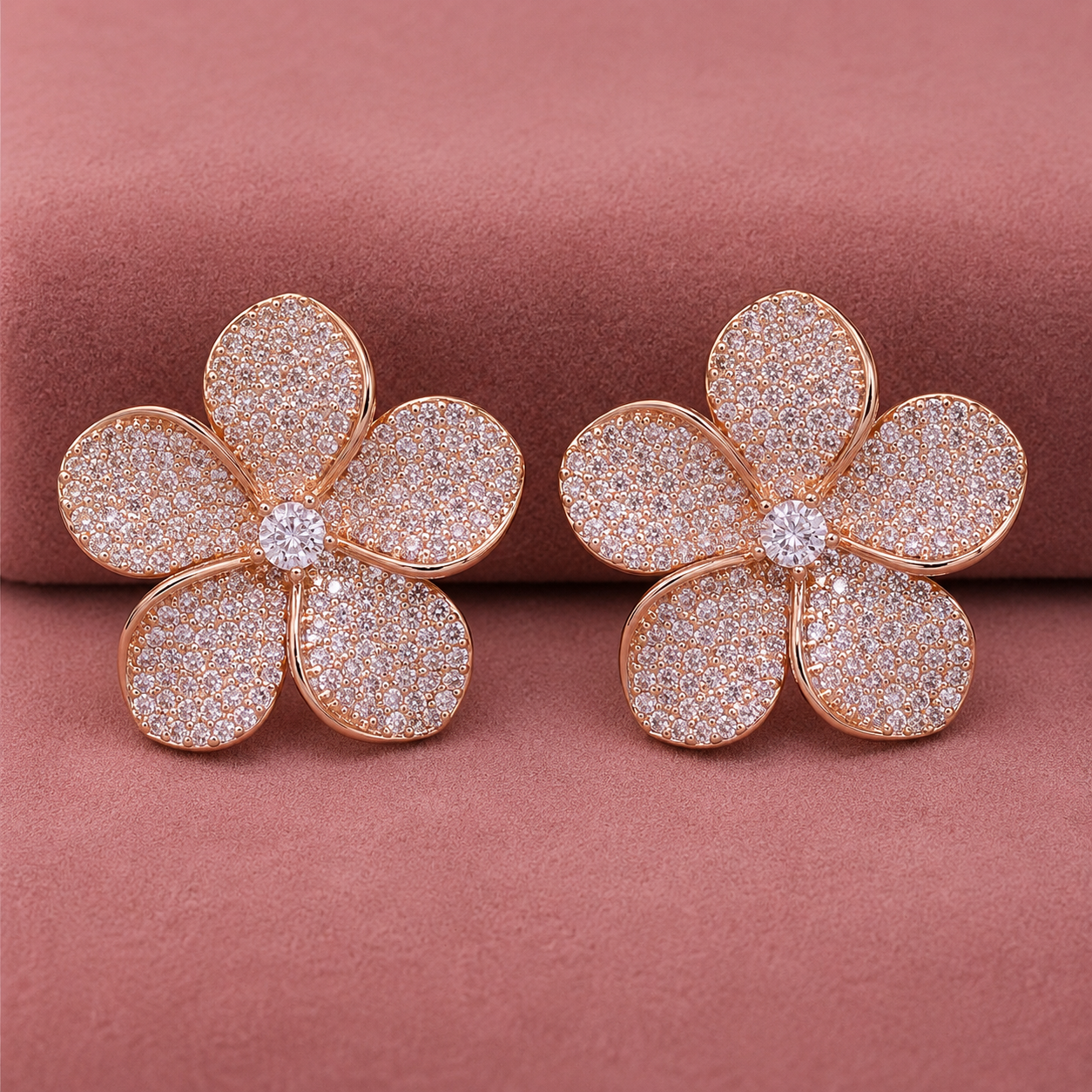 Madison Bloom Crystal Flower Stud Earrings