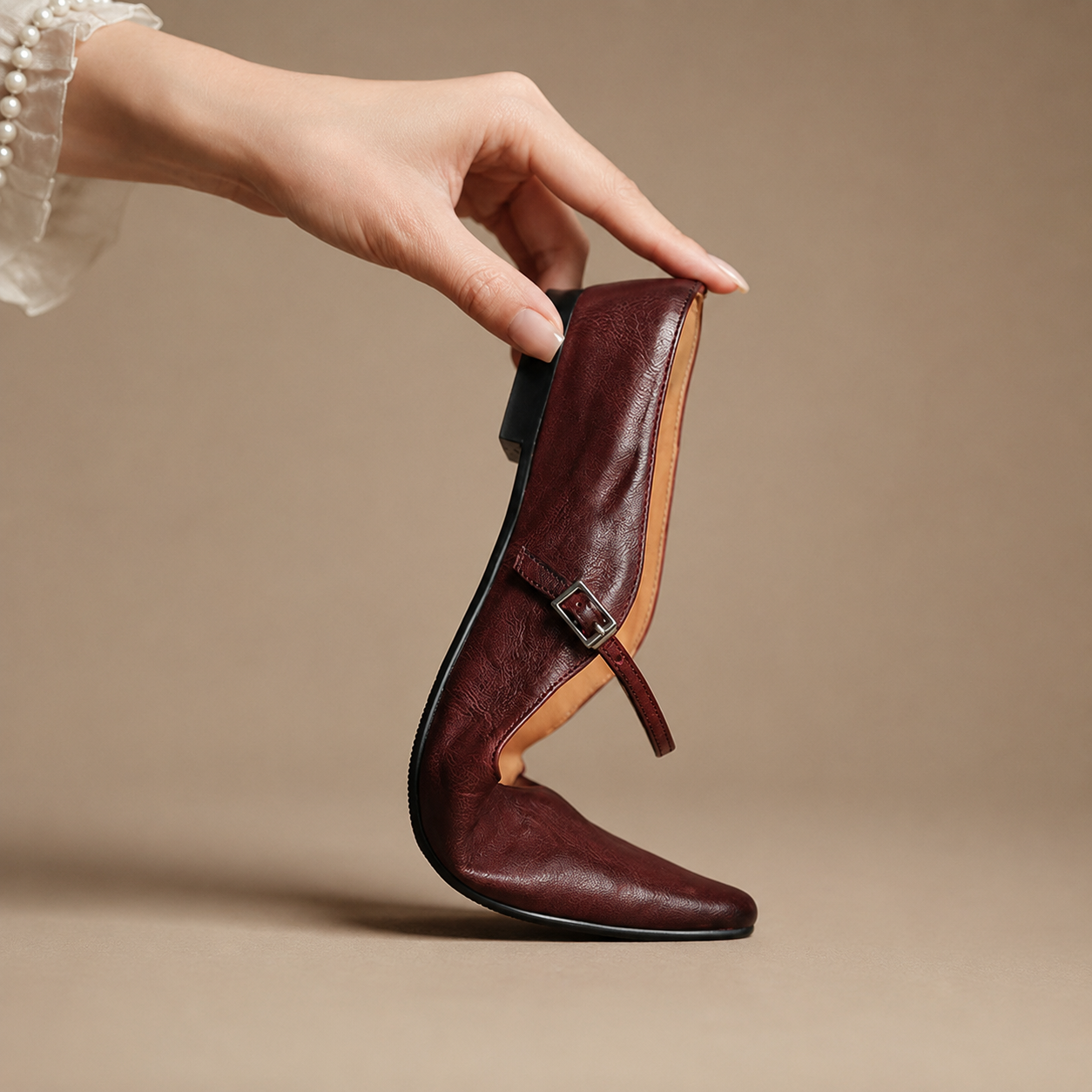 Madison Women’s Genuine Leather Pointed-Toe Mary Jane Mules