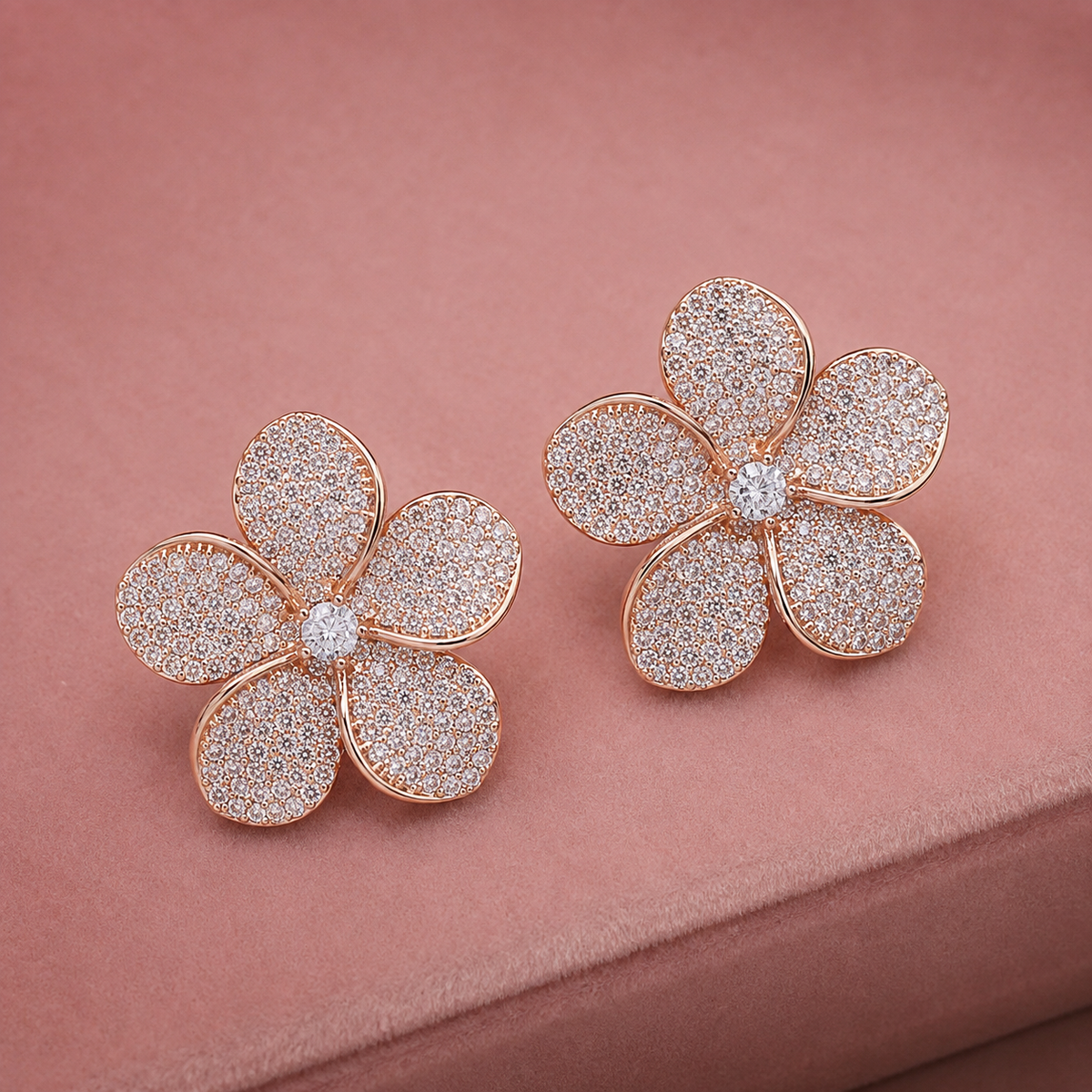 Madison Bloom Crystal Flower Stud Earrings