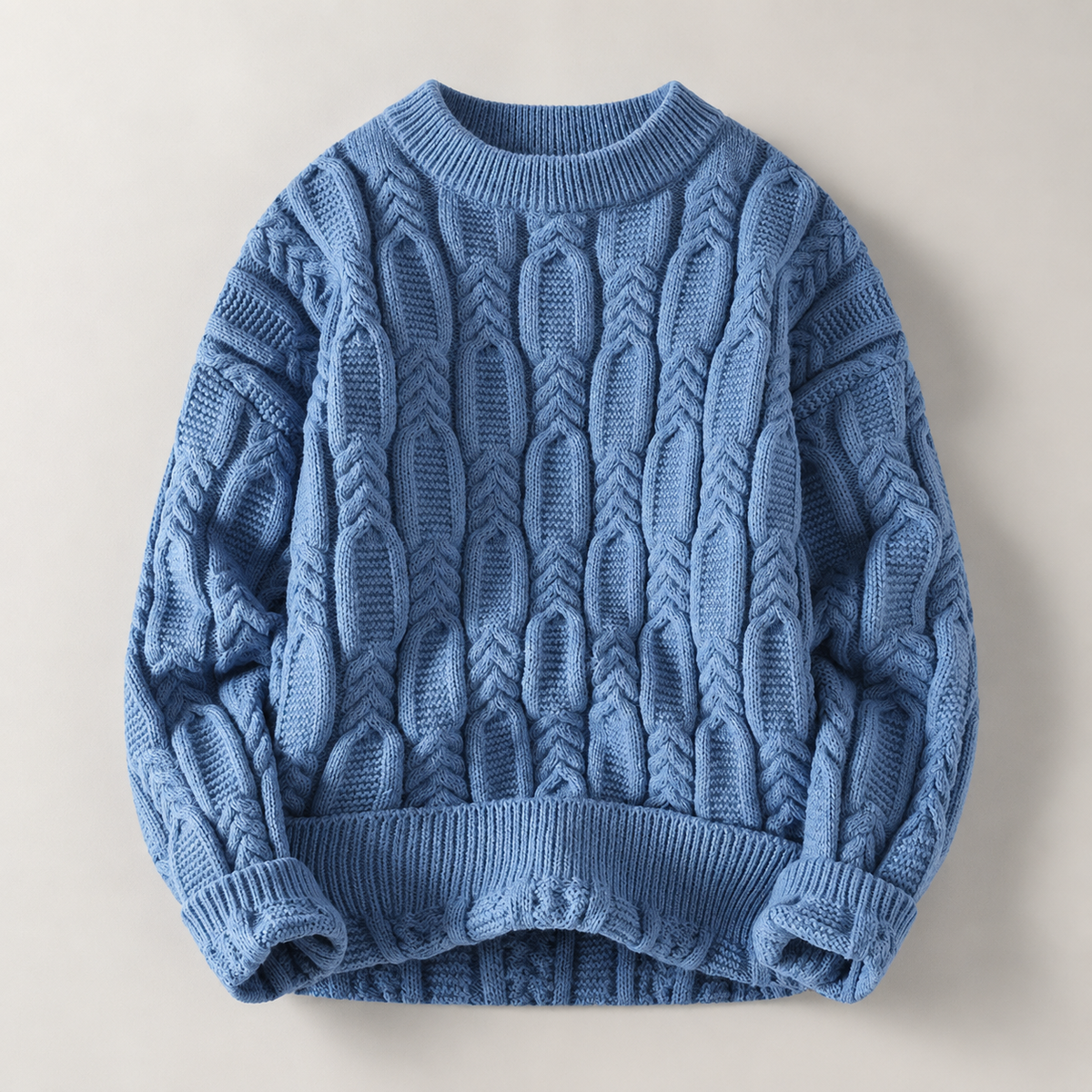Dawson Cable-Knit Crewneck Sweater – Textured Long Sleeve Pullover